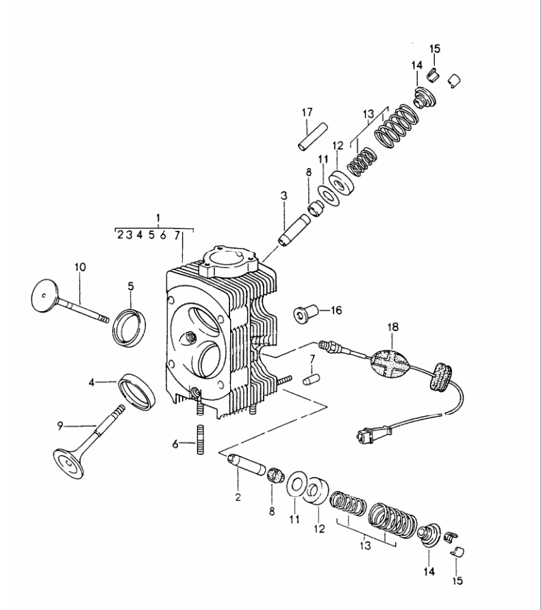 Porsche factory catalogue illustration, group 103-00, showing the cylinder heads assembly