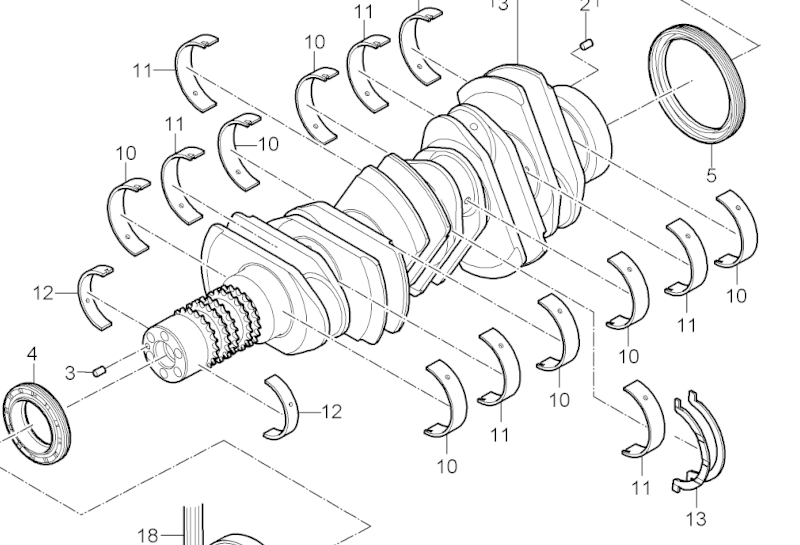 Porsche factory catalogue illustration, group 102-000, showing the crankshaft assembly